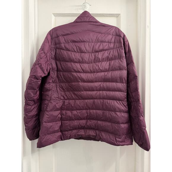 Land’s End Down Full Zip Quilted Puffer Packable Jacket Purple size Large Petite - Picture 3 of 6